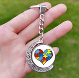 Autism Heart/Moon Key chain