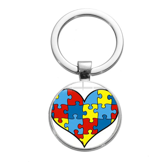 Autism Heart Keychain