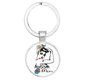 Autism Mom Strong Keychain